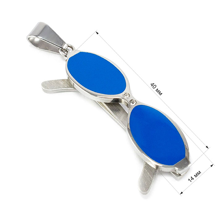 Кулон Очки с синими стеклами Арт. PD033SL