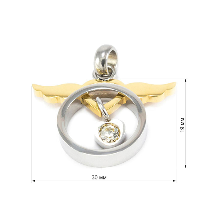 Кулон Круг с золотистыми крыльями Арт. PD019SL
