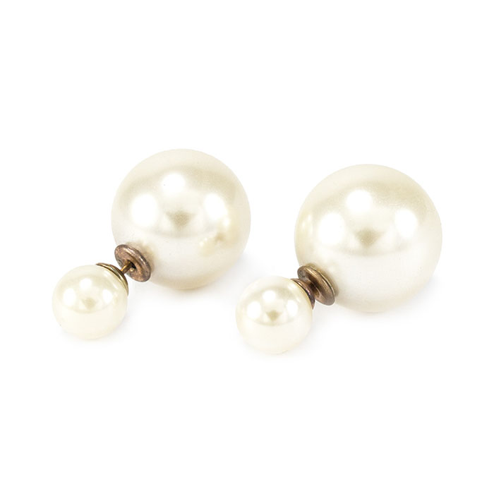 Сережки-гвоздики в стиле Dior белые Арт. ER018SL