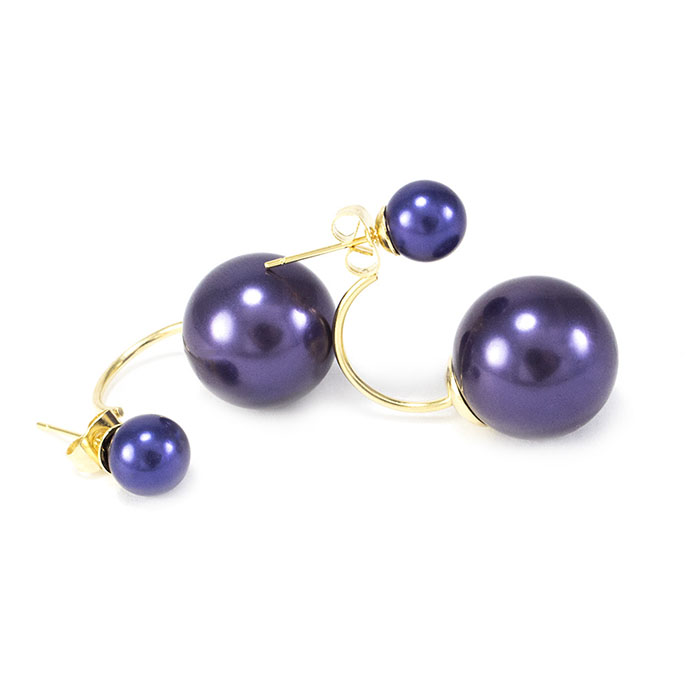 Сережки-гвоздики в стиле Dior фиолетовые Арт. ER019SL