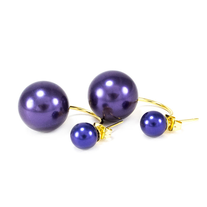 Сережки-гвоздики в стиле Dior фиолетовые Арт. ER019SL