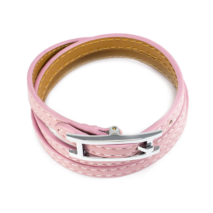 Кожаный браслет Ремешок розовый Арт. BS014LR