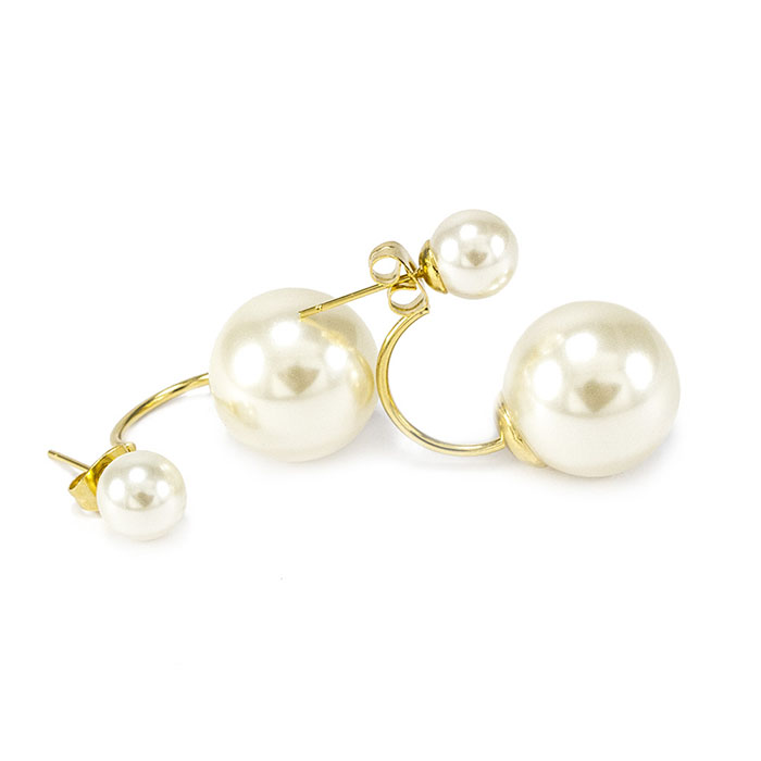 Сережки-гвоздики в стиле Dior белые Арт. ER020SL