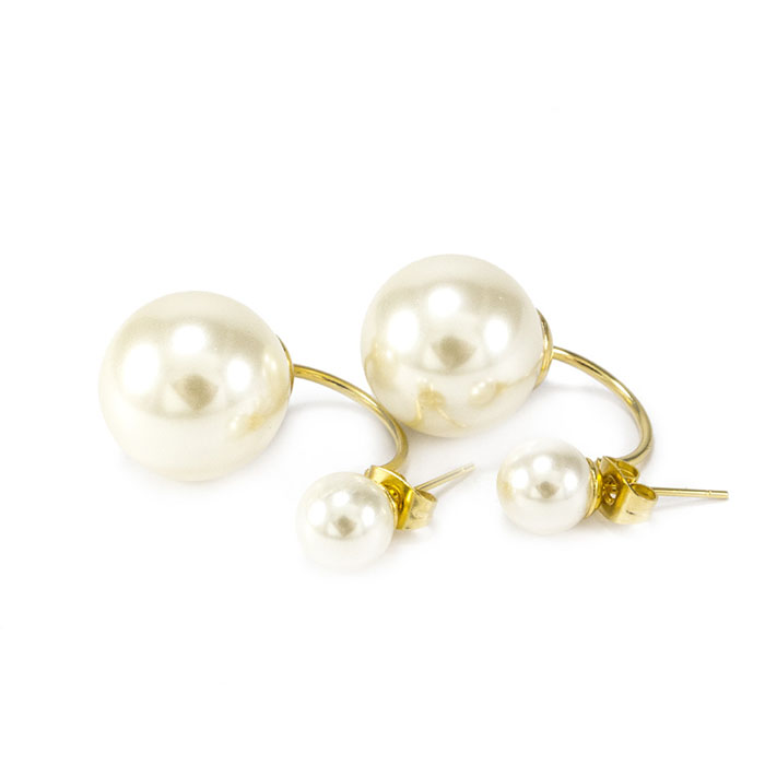 Сережки-гвоздики в стиле Dior белые Арт. ER020SL