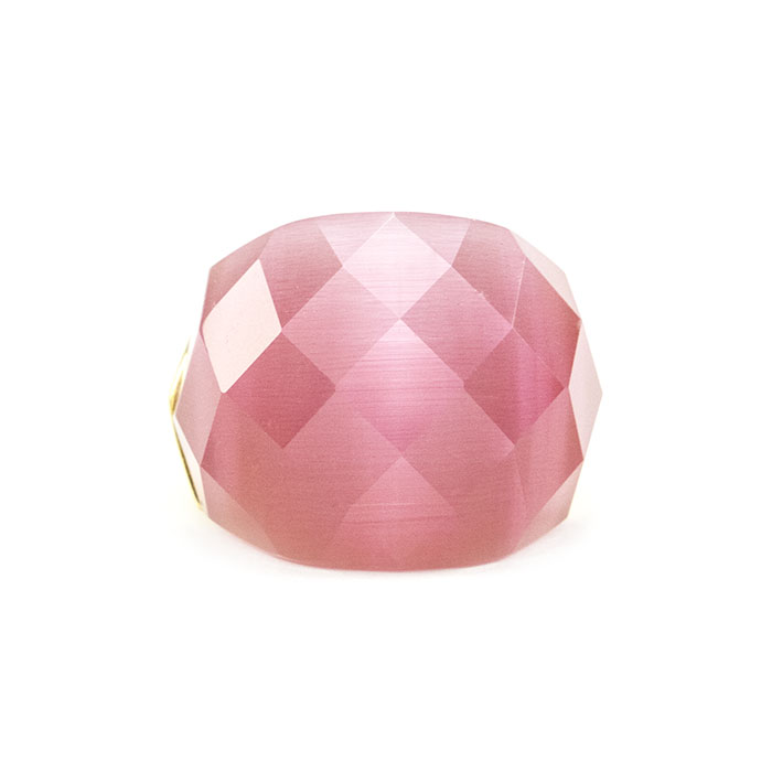 Кольцо крупное с розовым граненым камнем Арт. RN059SL
