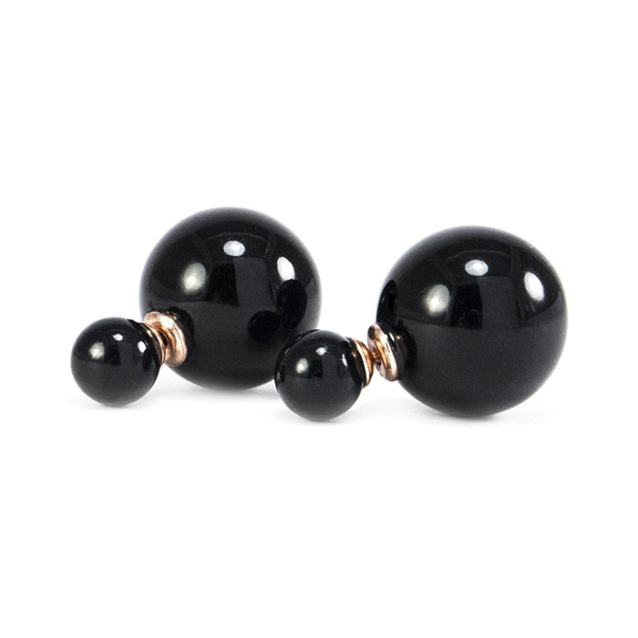 Сережки-гвоздики в стиле Dior черные Арт. ER005SL