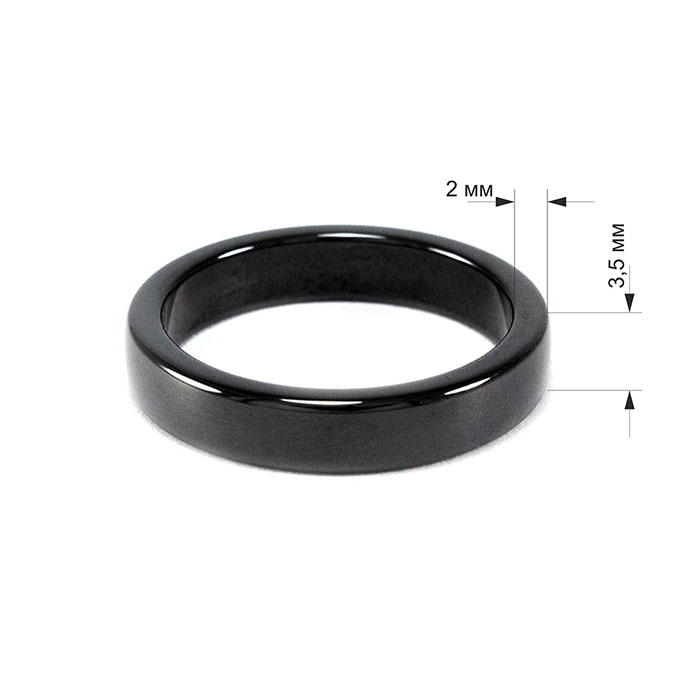 Кольцо керамическое гладкое черное Арт. RN003CR