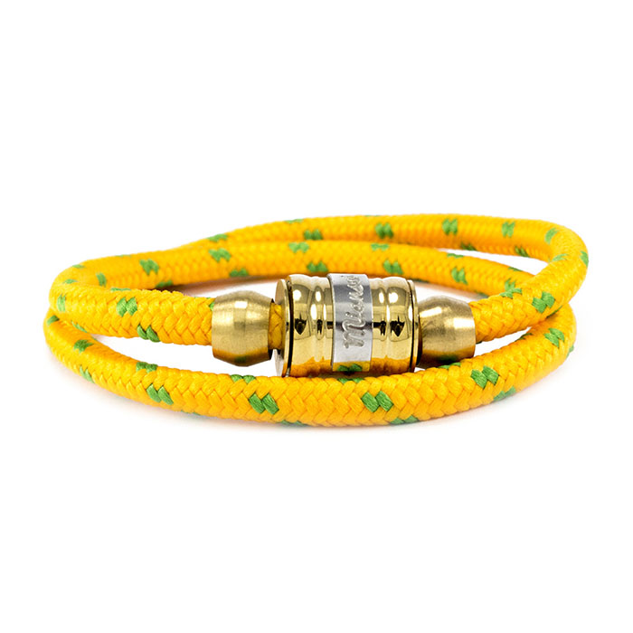 Текстильный браслет с закручивающейся застежкой желтый Арт. BS021SL