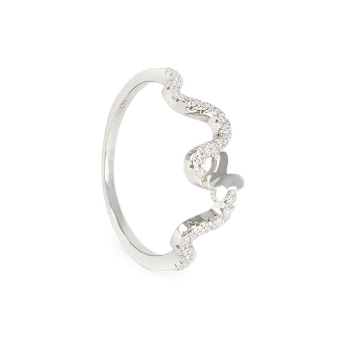 Серебряное кольцо Бабочка с фианитами Арт. RN010SV